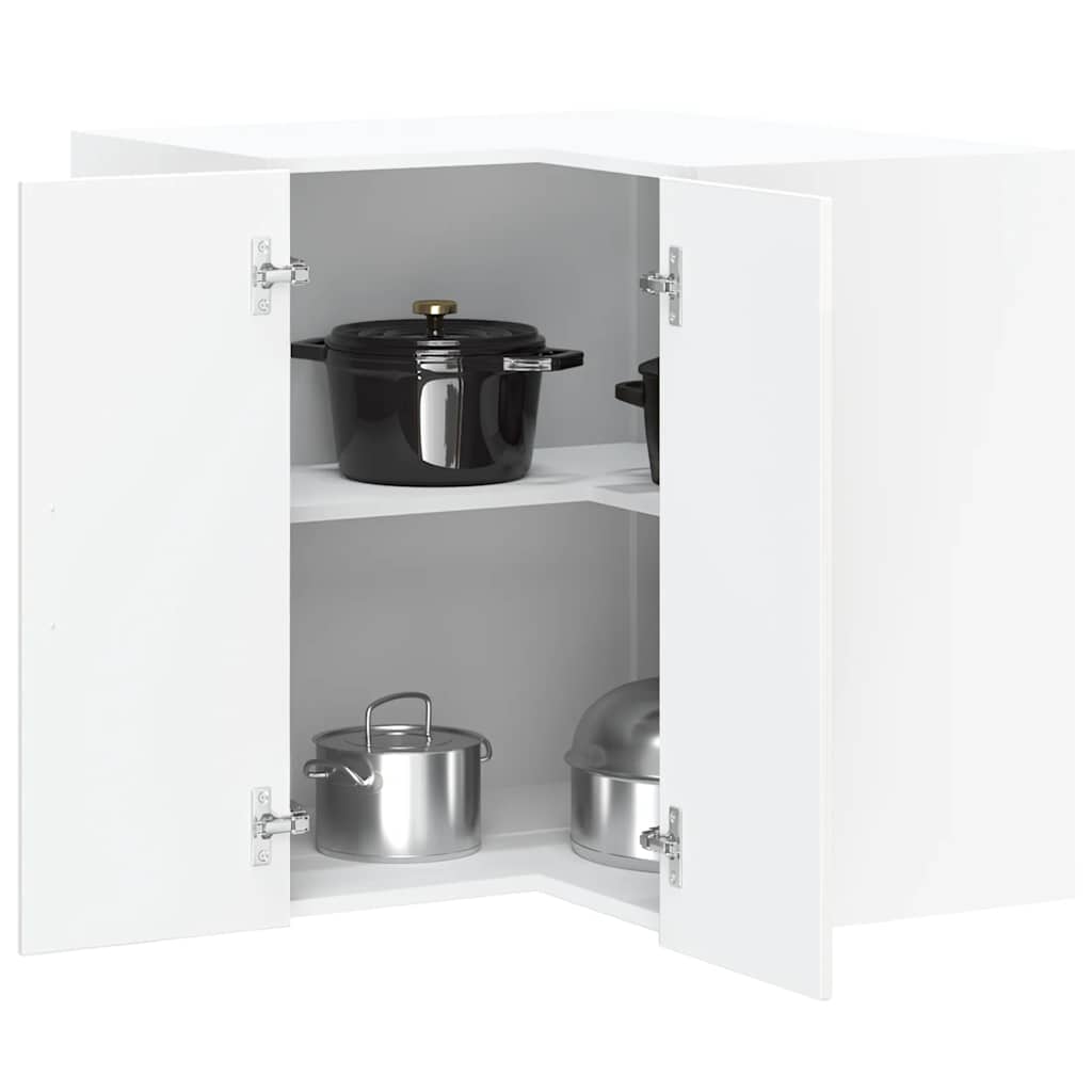 Γωνιακό ντουλάπι τοίχου κουζίνας "Lucca" High Gloss White - Pakobazaar