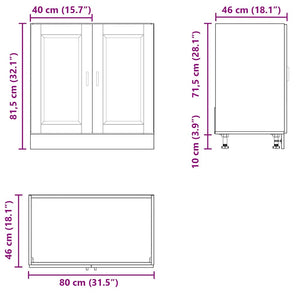 Ντουλάπι βάσης νεροχύτη Porto Γκρι μπετόν 80x46x81,5 cm - Pakobazaar