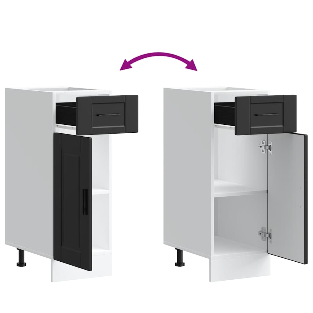 ντουλάπι βάσης κουζίνας Porto Μαύρο κατασκευασμένο ξύλο