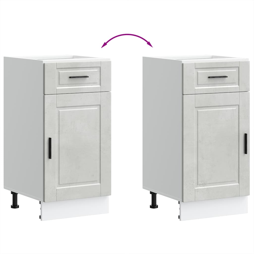 ντουλάπι βάσης κουζίνας Porto Μπετόν Γκρι κατασκευασμένο ξύλο - Pakobazaar