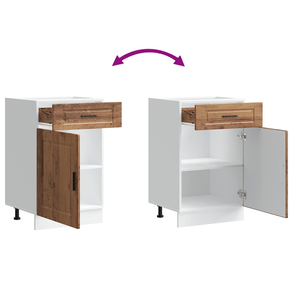 ντουλάπι βάσης κουζίνας Porto Παλαιό ξύλο κατασκευασμένο ξύλο