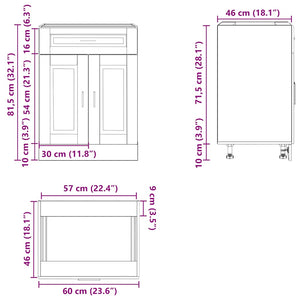 ντουλάπι βάσης κουζίνας Porto Καπνιστή βελανιδιά