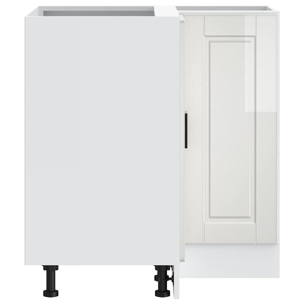 Γωνιακό ντουλάπι βάσης κουζίνας Porto Γυαλ. Λευκό Επεξ. Ξύλο - Pakobazaar