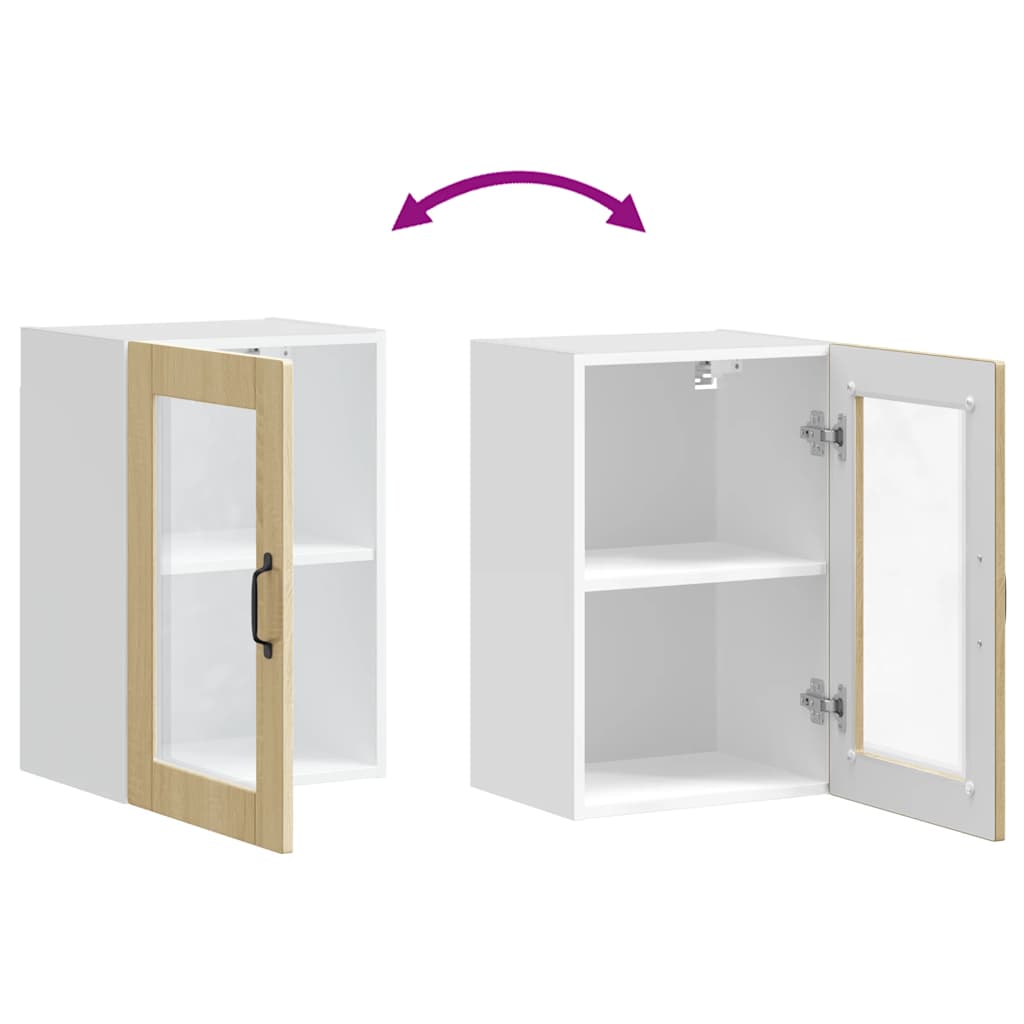 Ντουλάπι τοίχου κουζίνας με γυάλινη πόρτα Porto Δρυς Sonoma - Pakobazaar