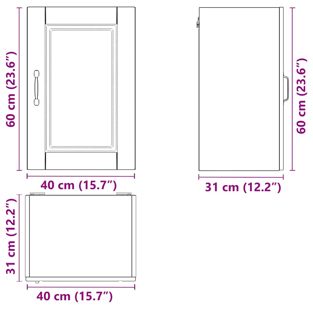 ντουλάπι τοίχου κουζίνας "Porto" Καπνιστό ξύλο δρυός