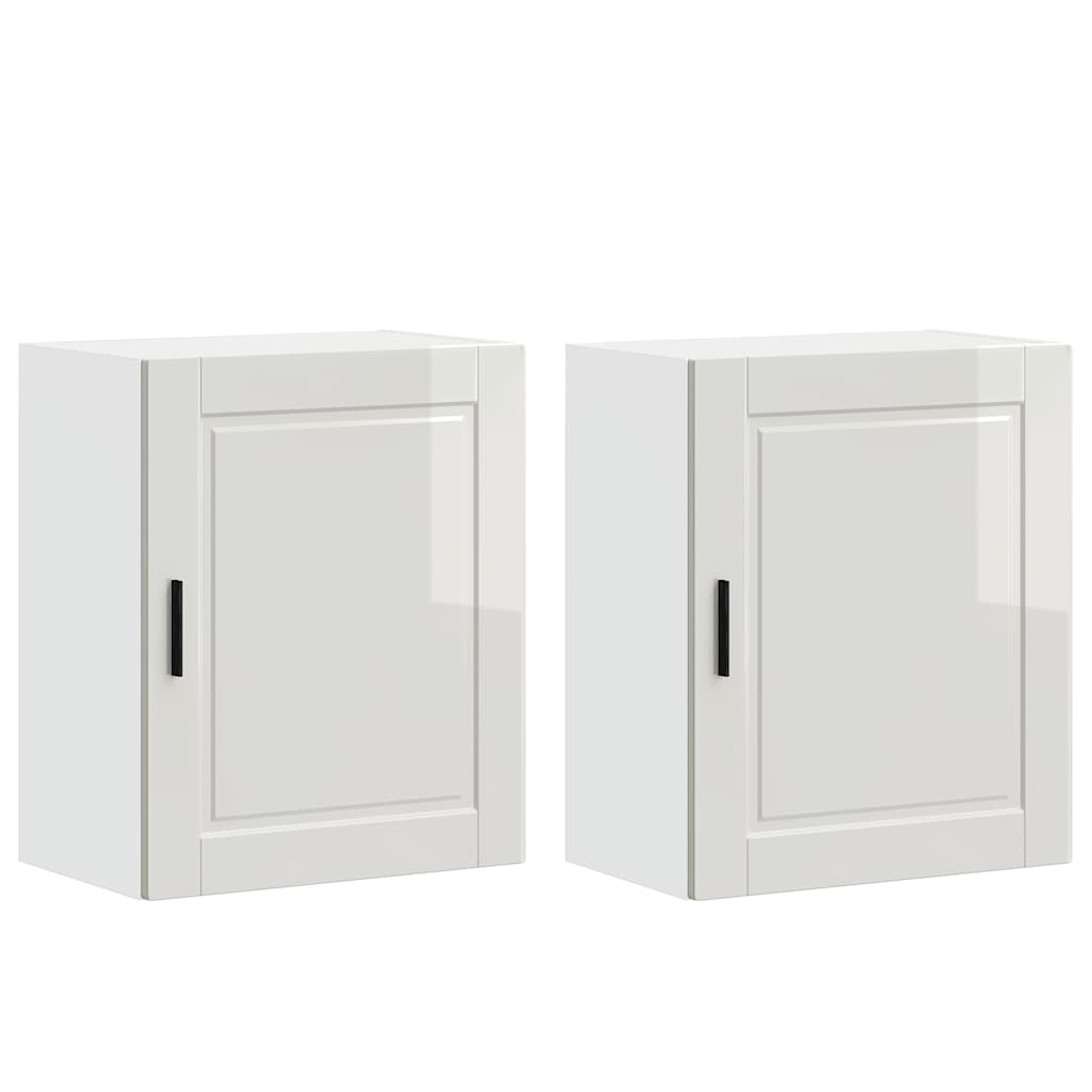 ντουλάπια τοίχου κουζίνας 2 τεμάχια "Porto" High Gloss White - Pakobazaar