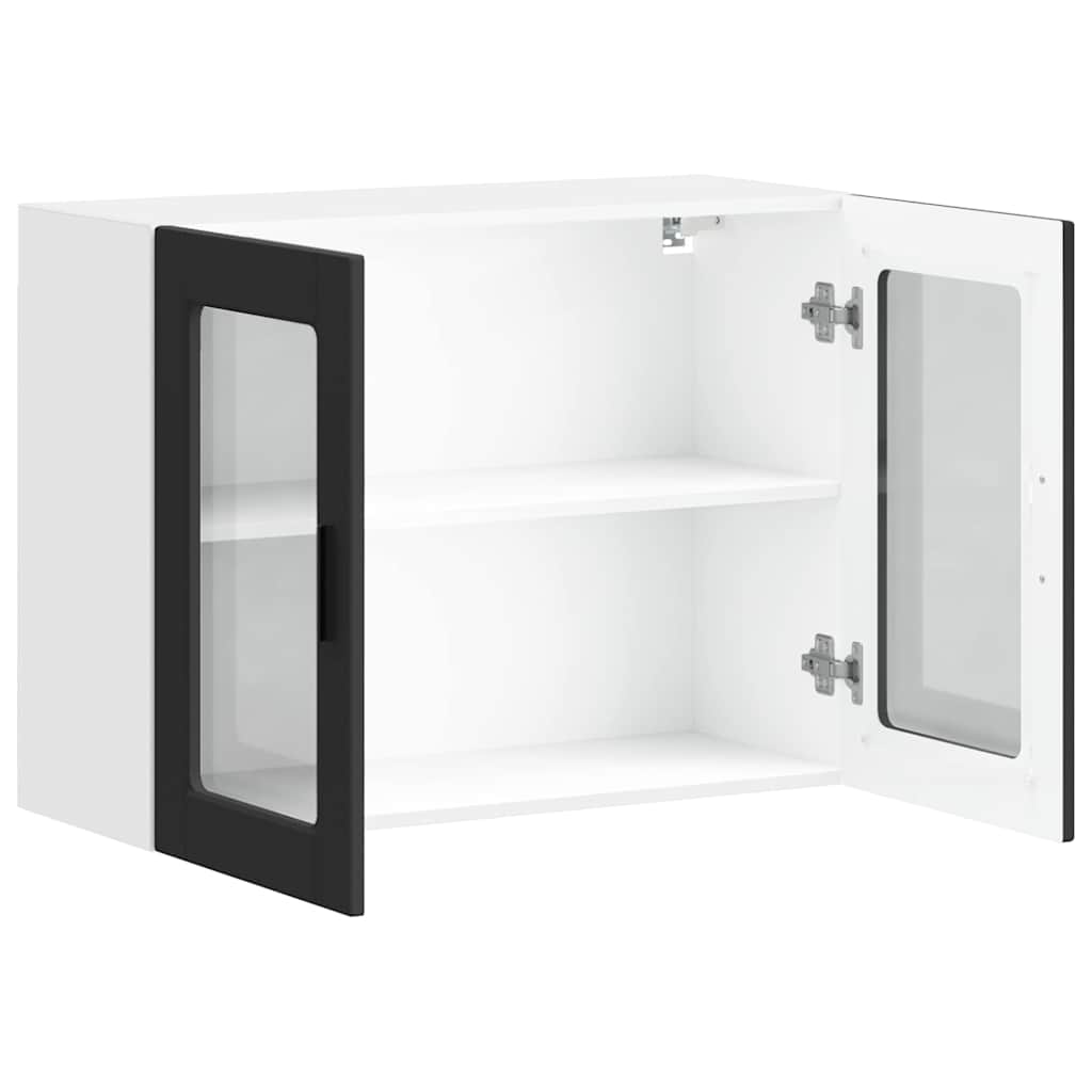 Ντουλάπι τοίχου κουζίνας με γυάλινη πόρτα Porto Μαύρο - Pakobazaar