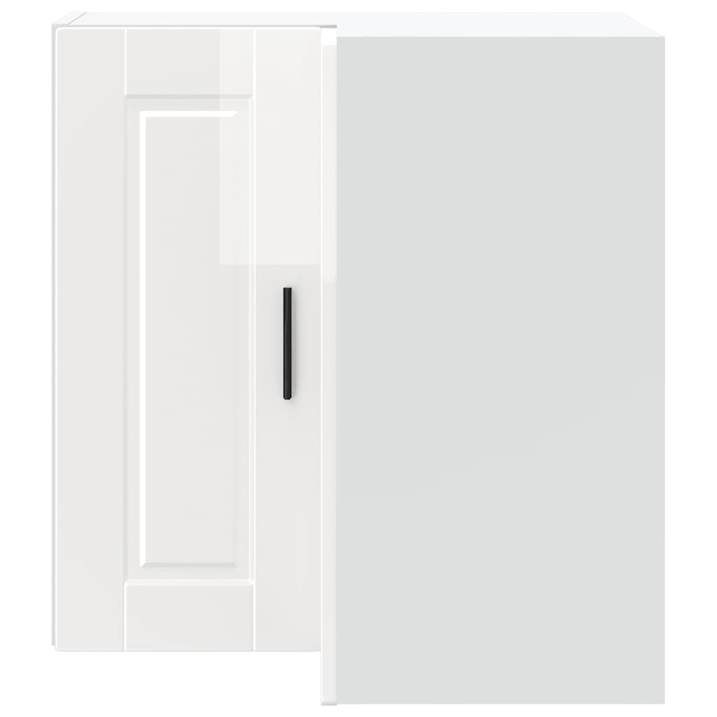 Γωνιακό ντουλάπι τοίχου κουζίνας Porto Γυαλ. Λευκό Επεξ. Ξύλο
