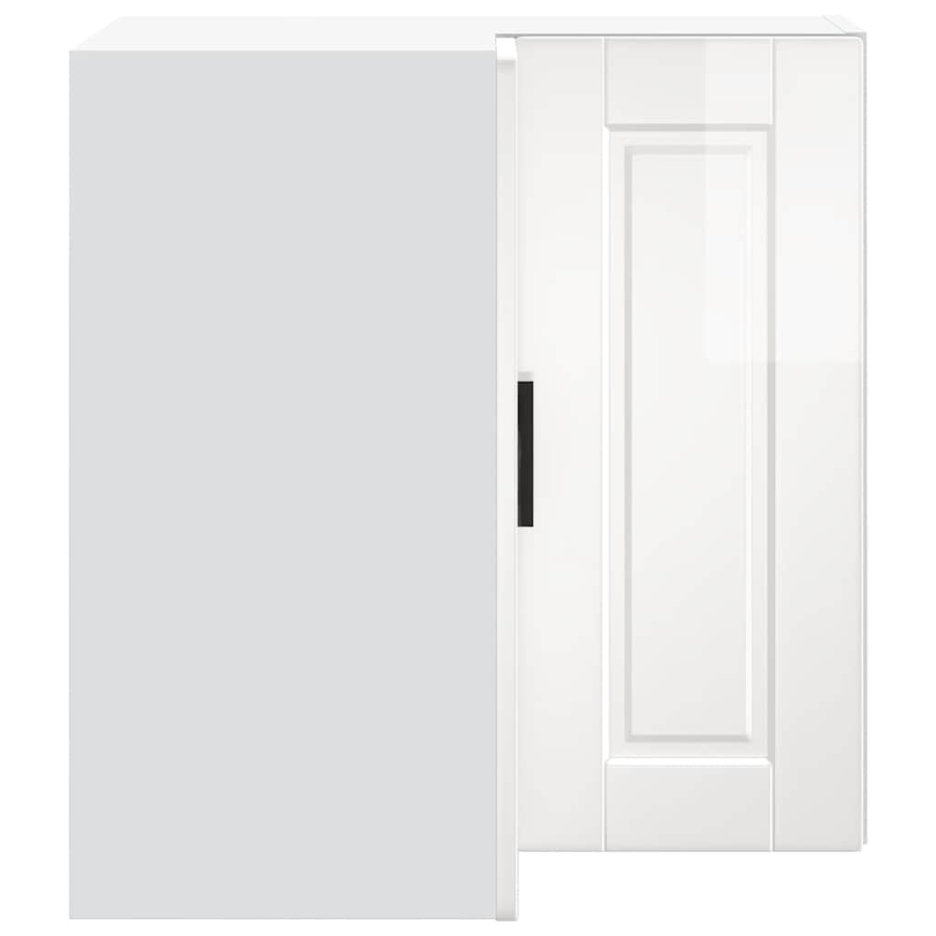 Γωνιακό ντουλάπι τοίχου κουζίνας Porto Γυαλ. Λευκό Επεξ. Ξύλο