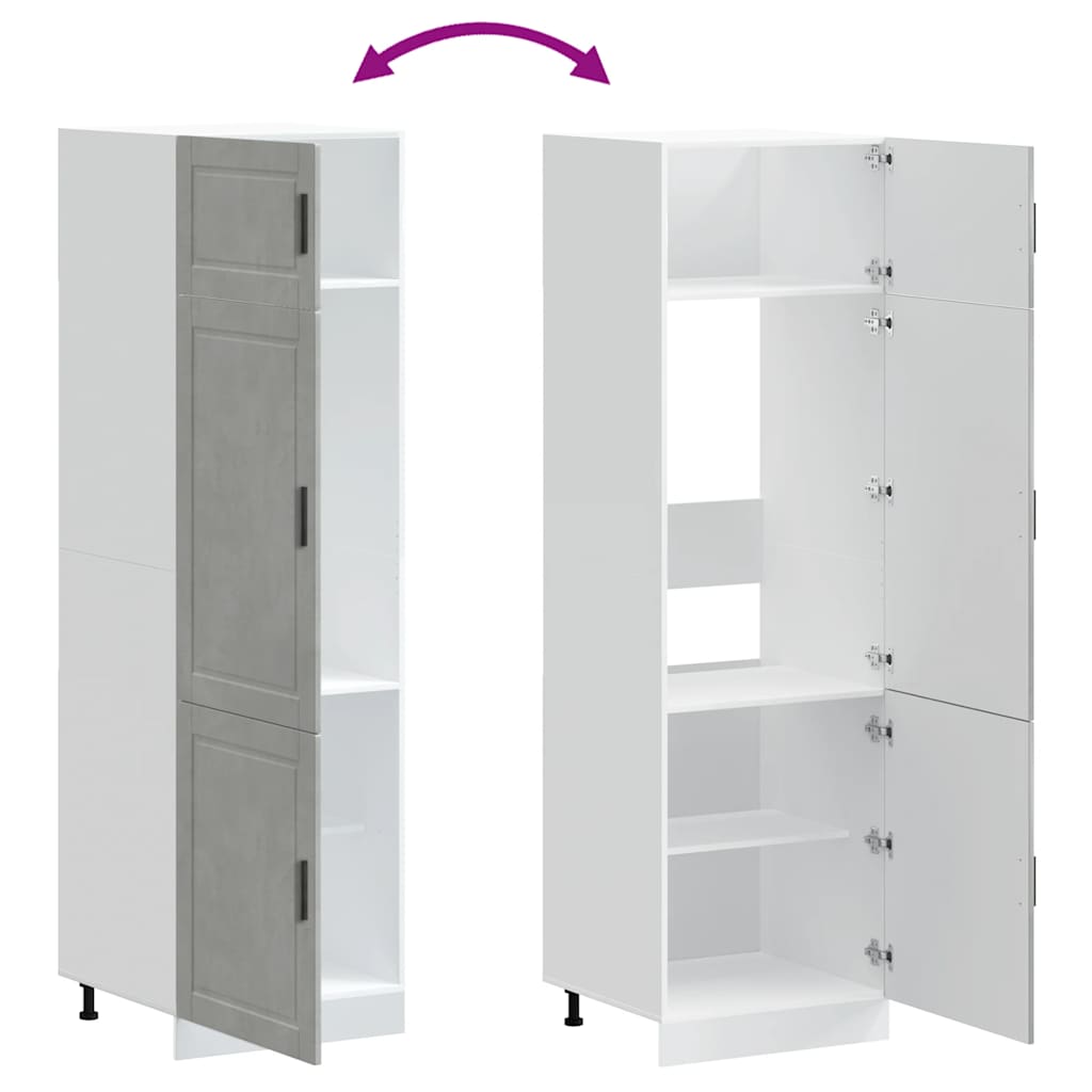 Ντουλάπι κουζίνας Porto Γκρι Σκυροδέματος Επεξεργασμένο Ξύλο - Pakobazaar