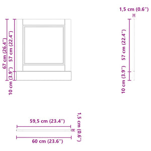 Πίνακας πλυντηρίου πιάτων Porto Καφέ Δρυς 60x1,5x57 εκ.