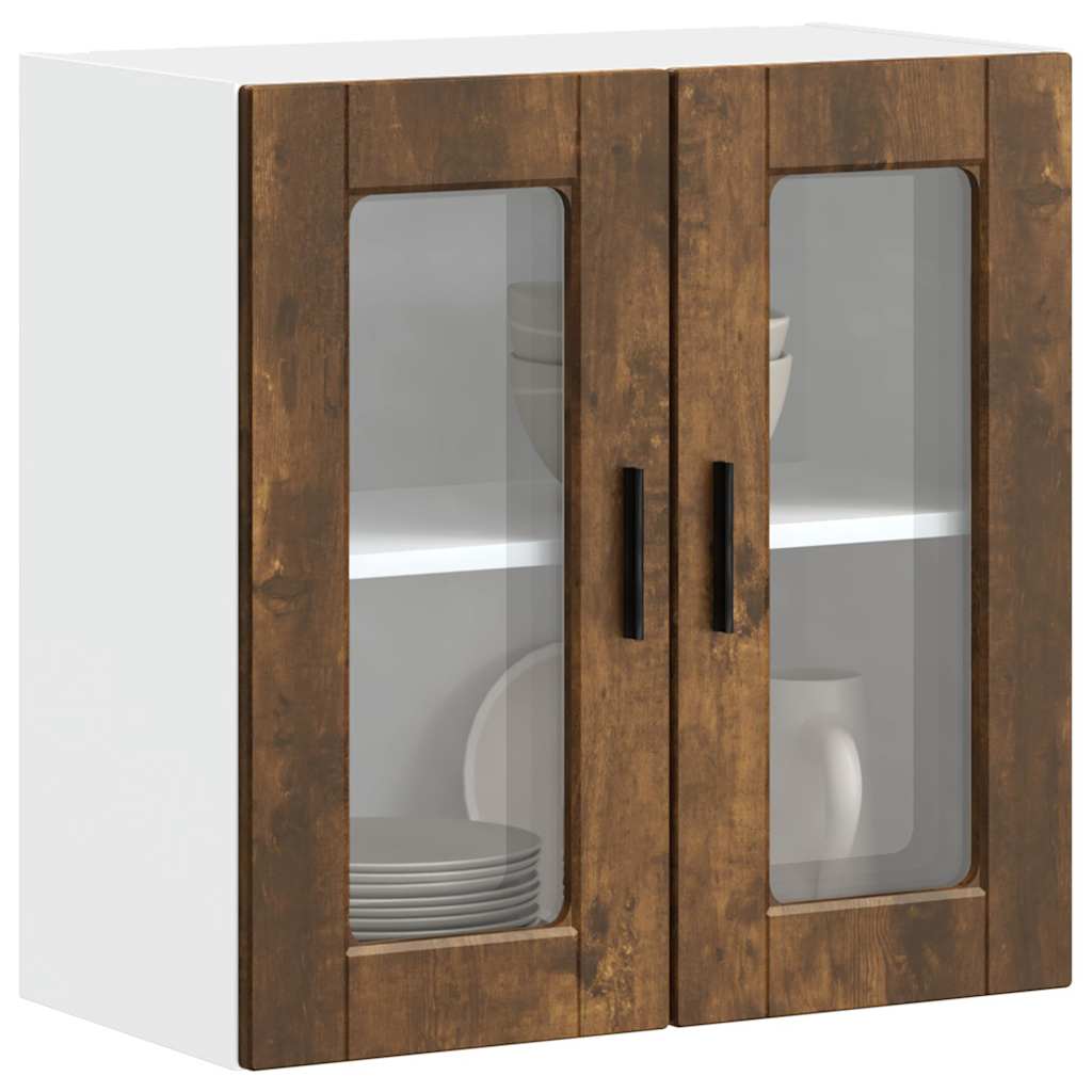 Ντουλάπι τοίχου κουζίνας με γυάλινη πόρτα Porto Καπνιστή δρυς