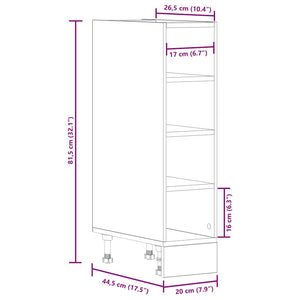 Ντουλάπι "Riga" Μαύρο 20x44,5x81,5 εκ. από Τεχνητό Ξύλο