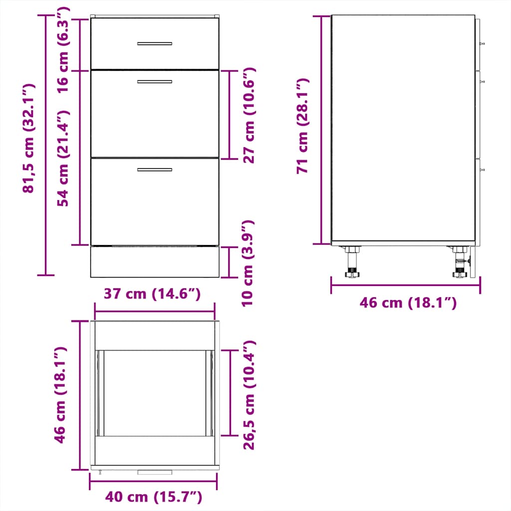 Ντουλάπι "Lyon" Γκρι από Σκυρόδεμα 40x46x81,5 εκ. από Τεχνητό Ξύλο - Pakobazaar