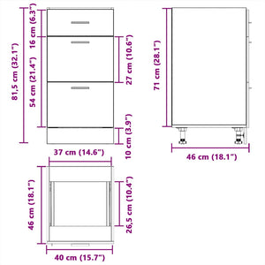 Ντουλάπι "Lyon" Καπνιστή Δρυς 40x46x81,5 εκ. από Τεχνητό Ξύλο
