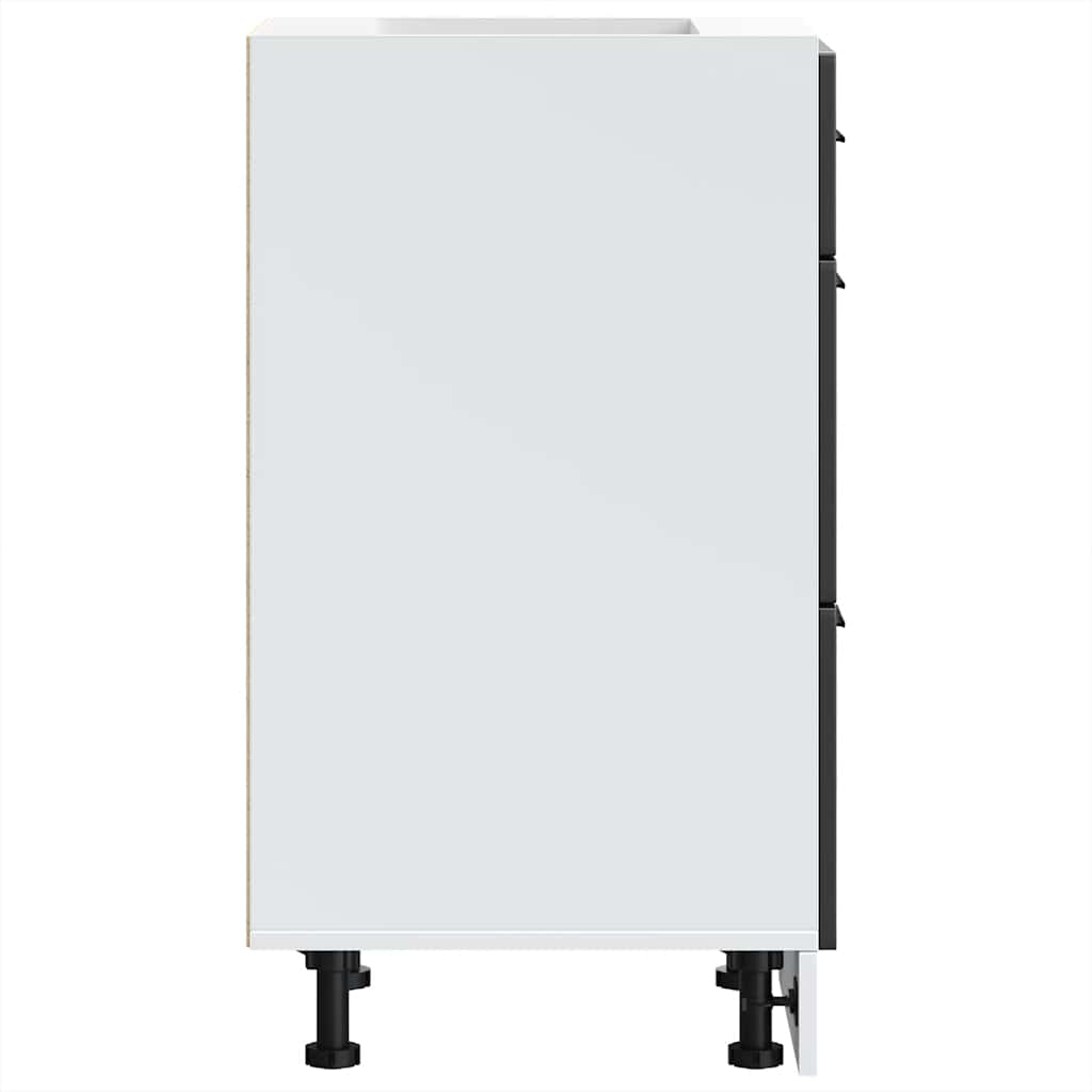 Βάση Κουζίνας "Porto" Μαύρο από Μηχανικά Επεξεργασμένο Ξύλο