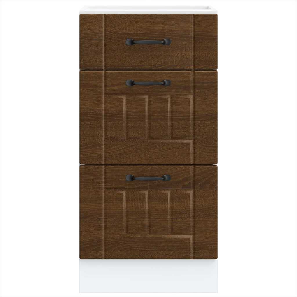 ντουλάπι βάσης κουζίνας Lucca Καφέ Δρυς κατασκευασμένο ξύλο