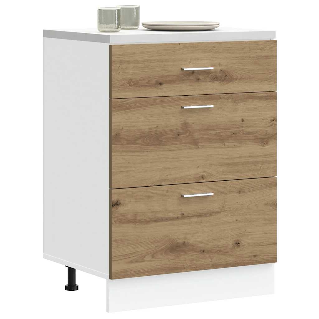 ντουλάπι βάσης κουζίνας Lyon Δρυς τεχνίτης κατασκευασμένο ξύλο