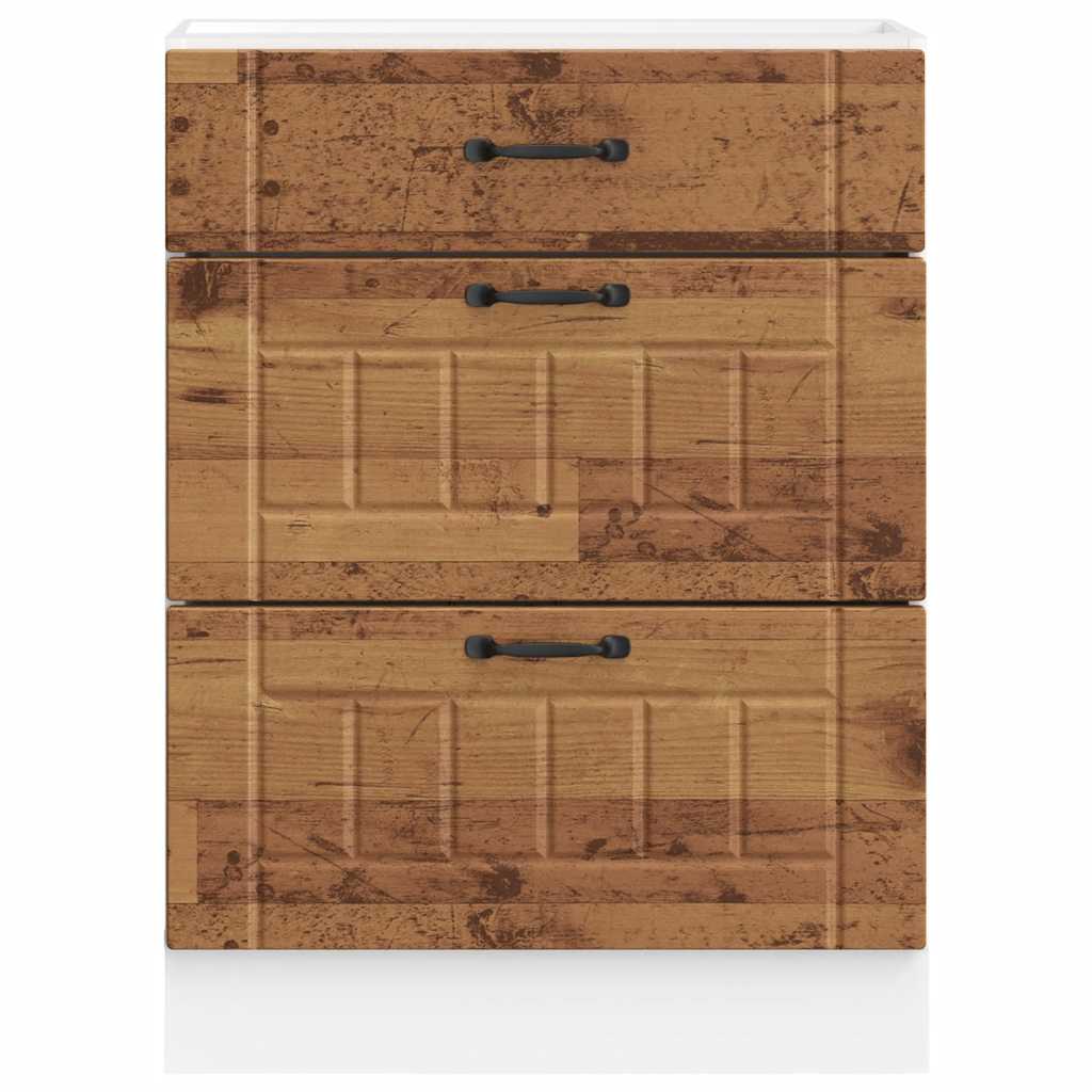 ντουλάπι βάσης κουζίνας Lucca Παλαιό ξύλο κατασκευασμένο ξύλο