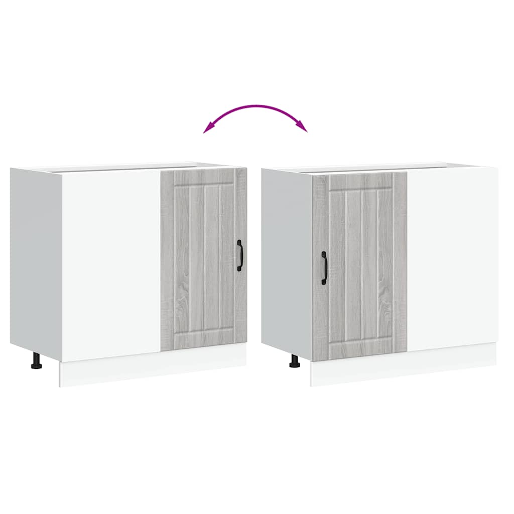 Κάτω ντουλάπι κουζίνας "Lucca" Γκρι Sonoma Κατασκευασμένο ξύλο