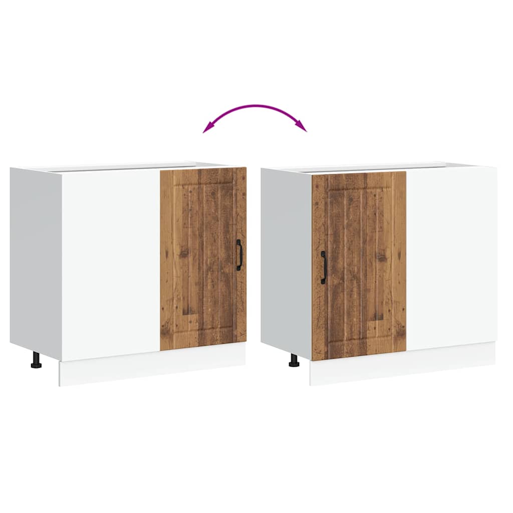 Κάτω ντουλάπι κουζίνας "Lucca" Παλιό ξύλο μηχανουργικό ξύλο