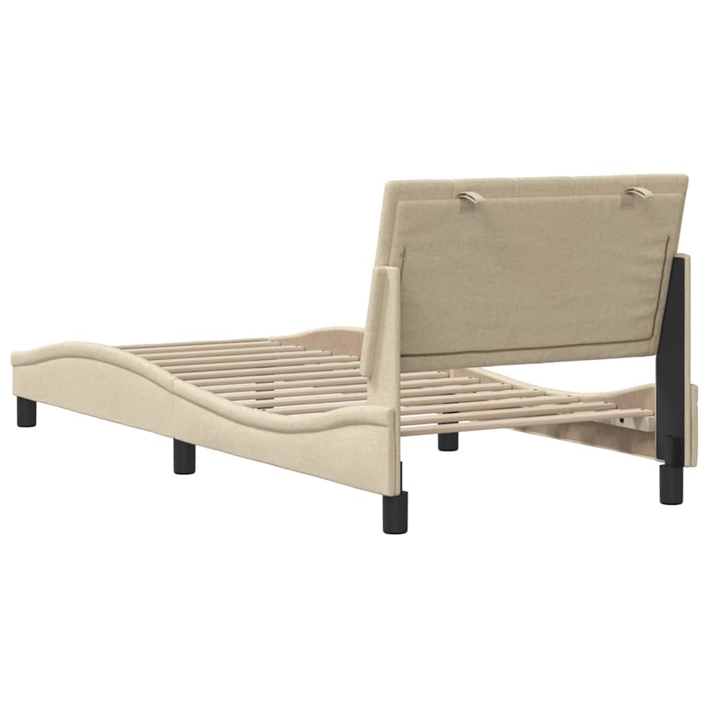 Σκελετός Κρεβατιού Χωρίς Στρώμα Hanko Κρέμα 90x200 εκ. Υφασμάτινο