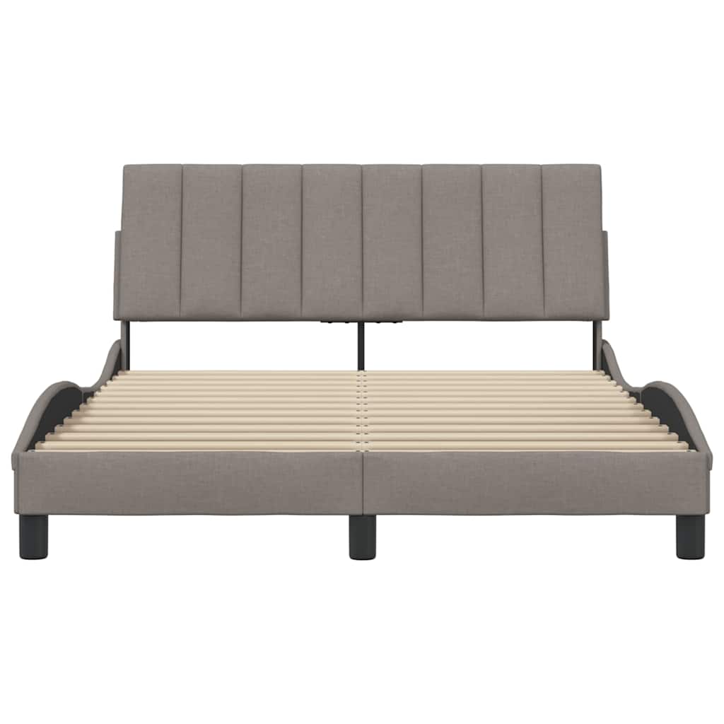 Σκελετός Κρεβατιού Χωρίς Στρώμα Hanko Taupe 140x190 εκ. Υφασμάτινο - Pakobazaar