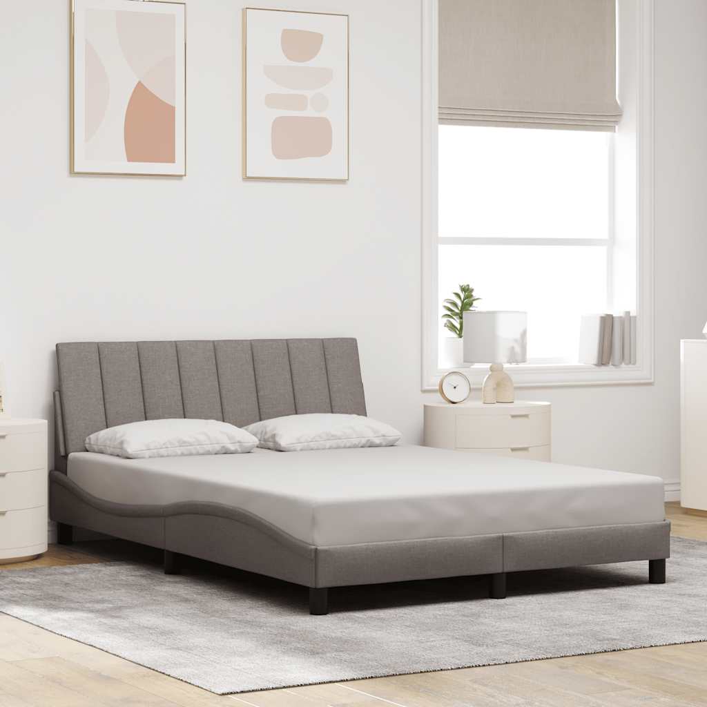 Σκελετός Κρεβατιού Χωρίς Στρώμα Hanko Taupe 140x190 εκ. Υφασμάτινο - Pakobazaar