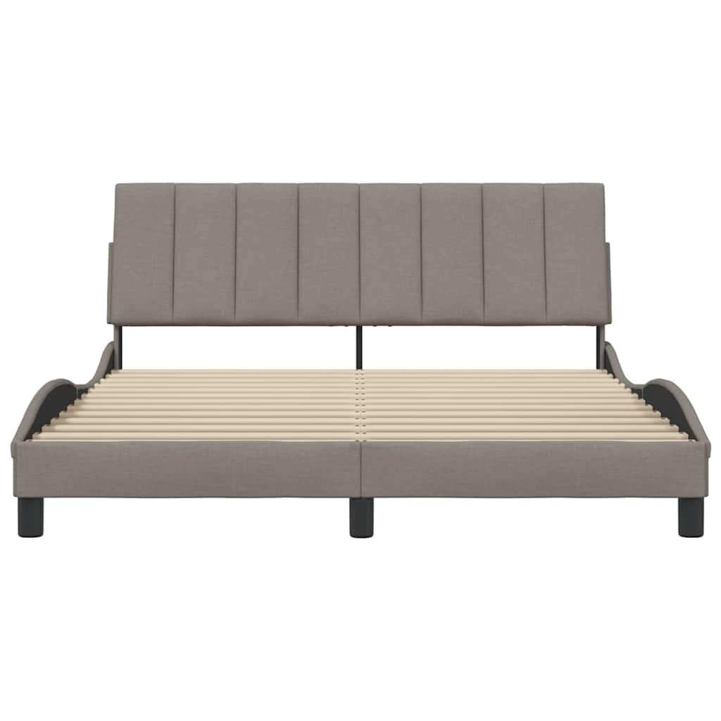 Σκελετός Κρεβατιού Χωρίς Στρώμα Hanko Taupe 160x200 εκ. Υφασμάτινο