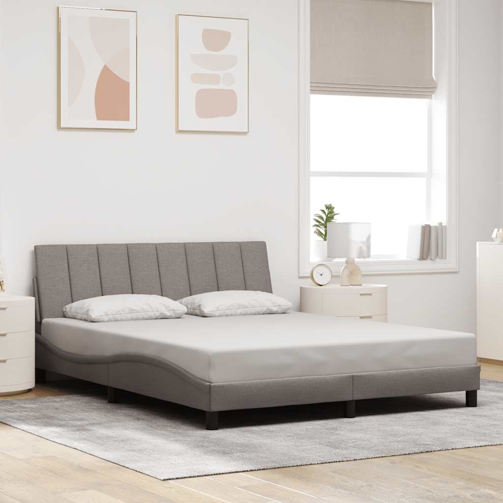 Σκελετός Κρεβατιού Χωρίς Στρώμα Hanko Taupe 160x200 εκ. Υφασμάτινο