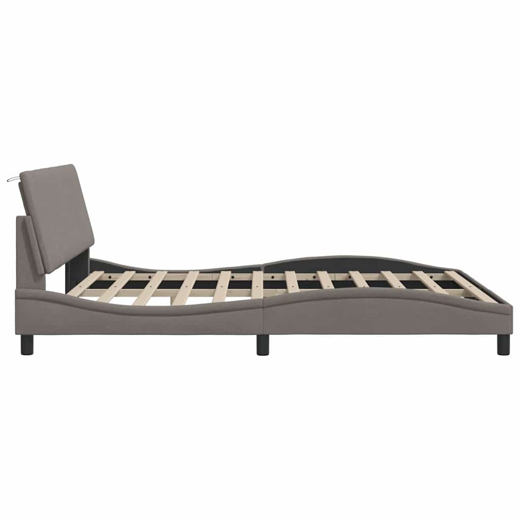 Σκελετός Κρεβατιού Χωρίς Στρώμα Hanko Taupe 180x200 εκ. Υφασμάτινο