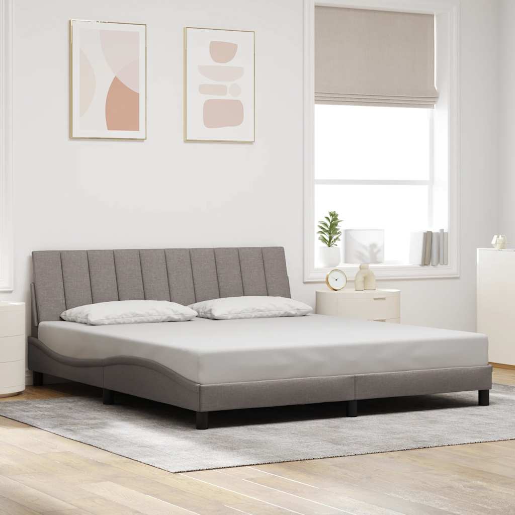Σκελετός Κρεβατιού Χωρίς Στρώμα Hanko Taupe 180x200 εκ. Υφασμάτινο