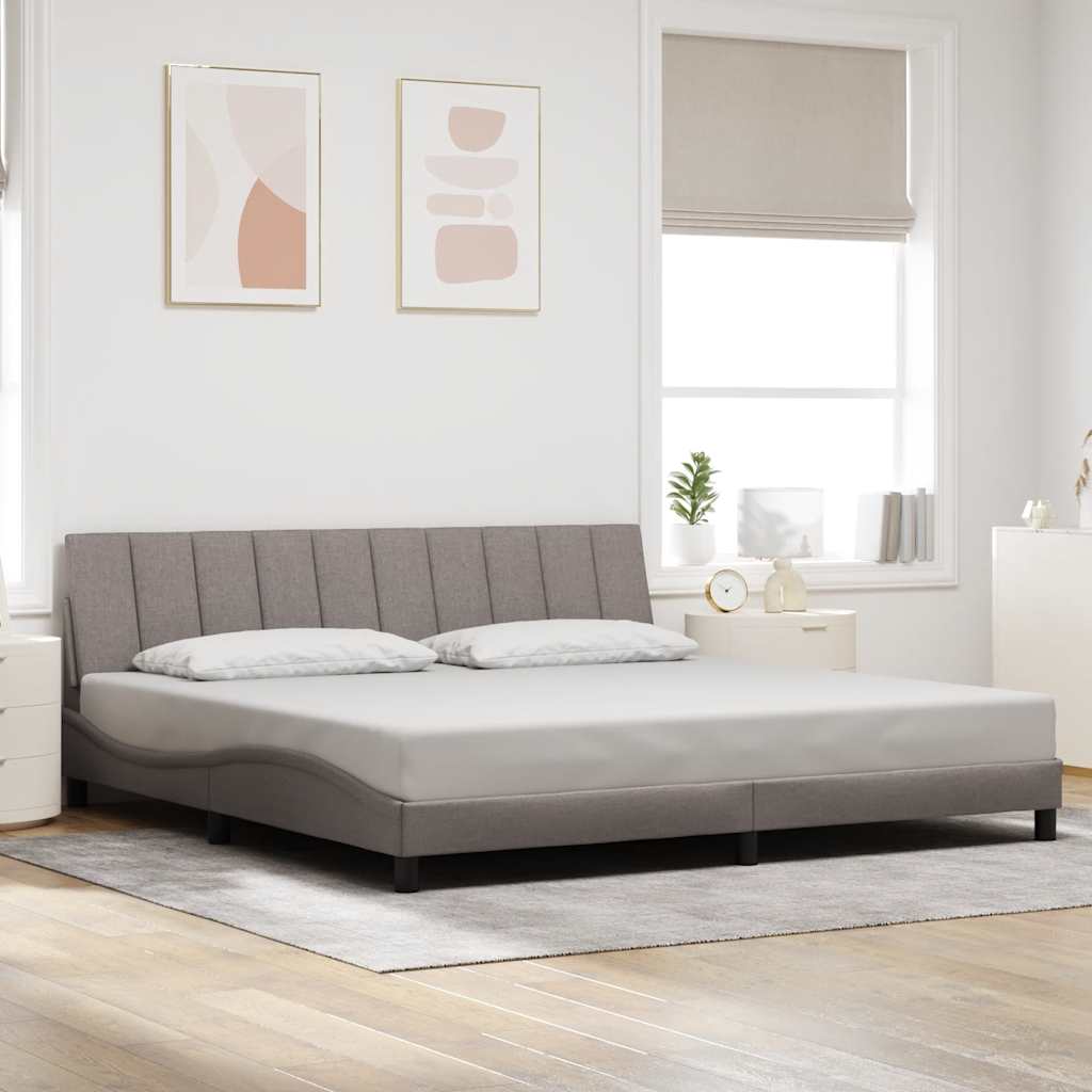 Σκελετός Κρεβατιού Χωρίς Στρώμα Hanko Taupe 200x200 εκ.Υφασμάτινο - Pakobazaar