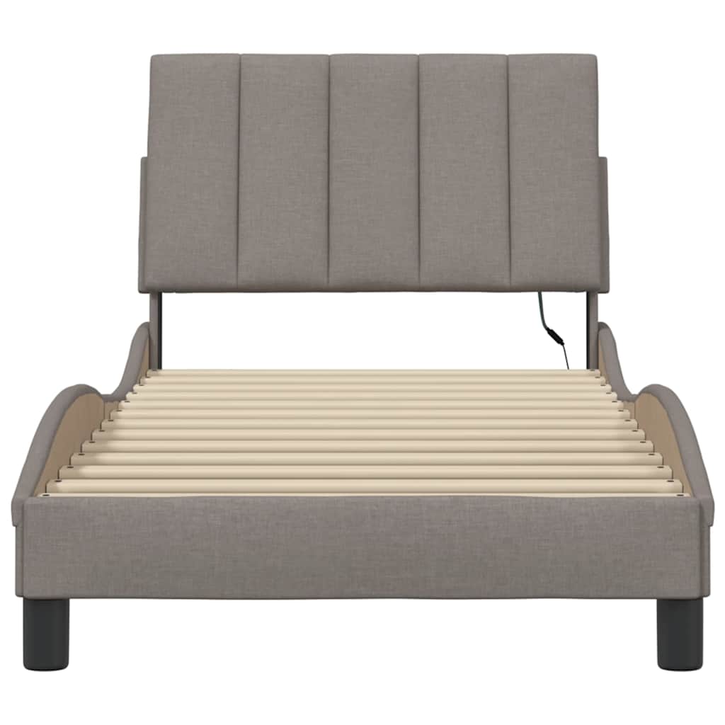 Σκελετός Κρεβατιού Χωρίς Στρώμα Hanko Taupe 80x200 εκ. Υφασμάτινο