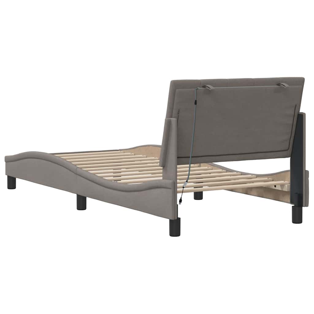 Σκελετός Κρεβατιού Χωρίς Στρώμα Hanko Taupe 80x200 εκ. Υφασμάτινο