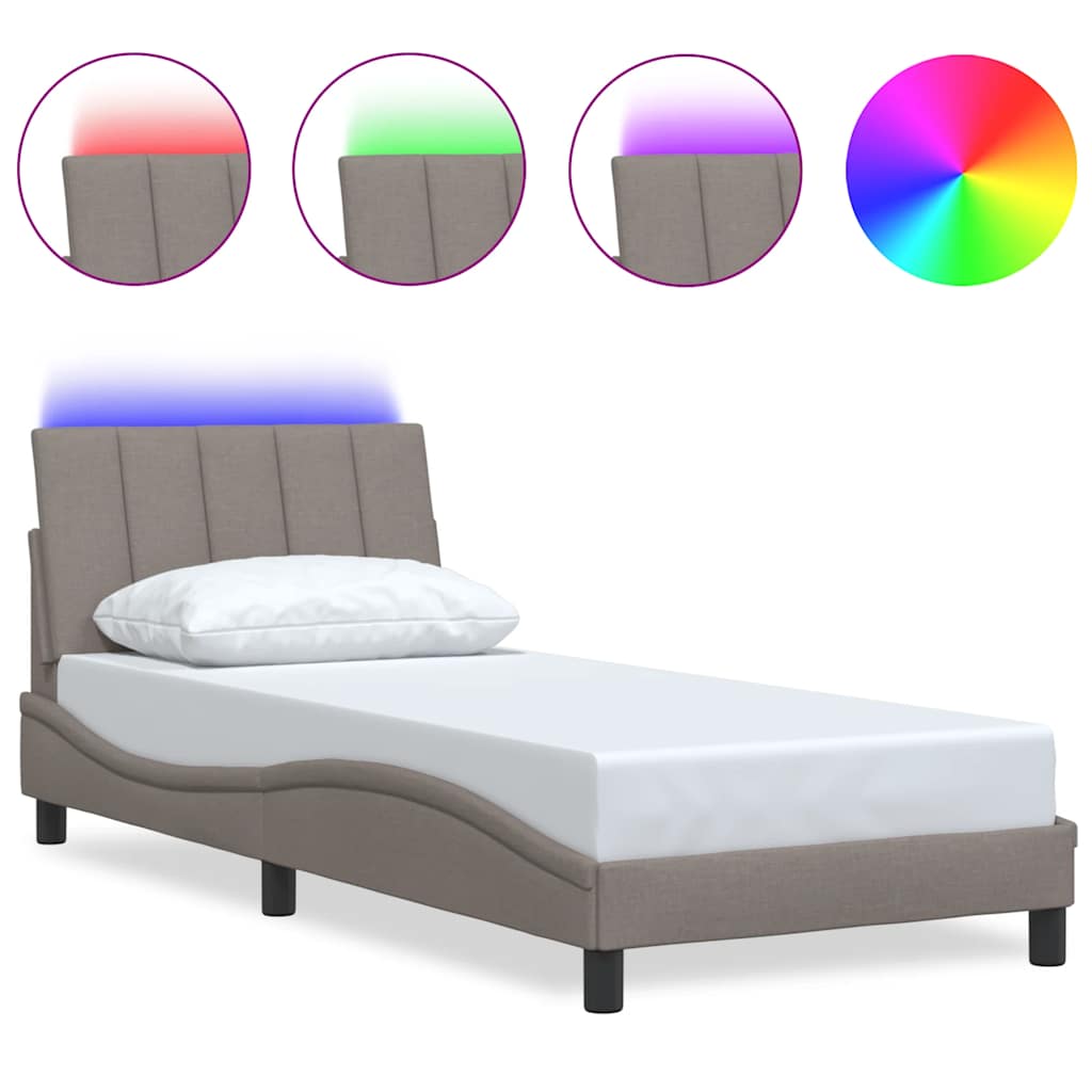 Σκελετός Κρεβατιού Χωρίς Στρώμα Hanko Taupe 90x190 εκ. Υφασμάτινο