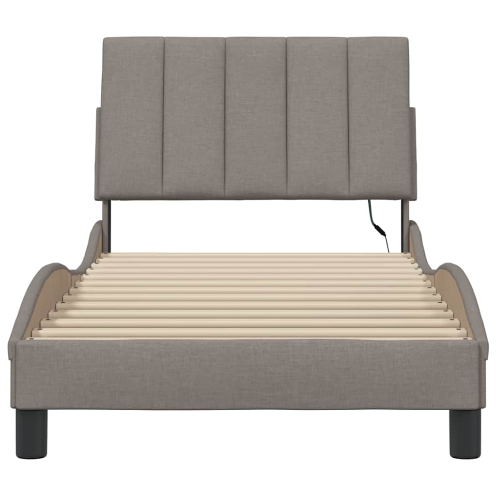 Σκελετός Κρεβατιού Χωρίς Στρώμα Hanko Taupe 90x190 εκ. Υφασμάτινο