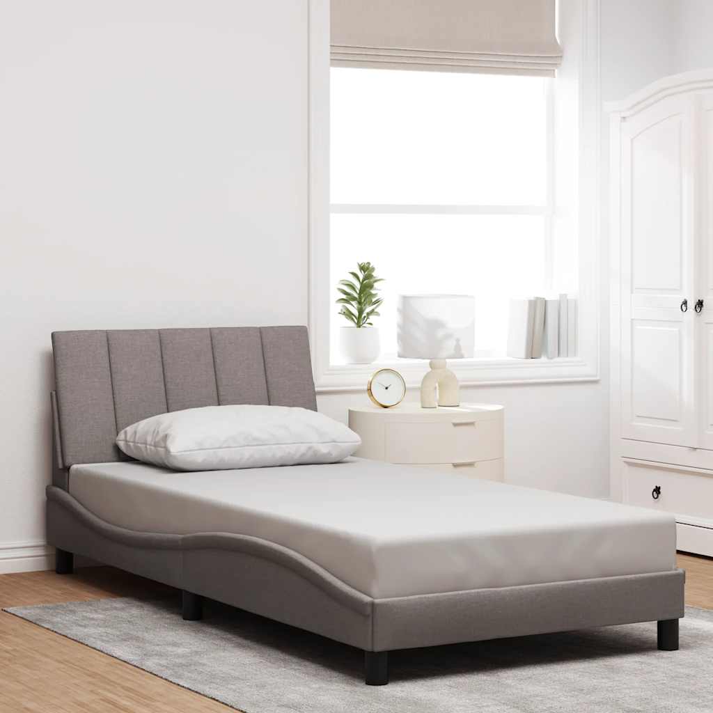 Σκελετός Κρεβατιού Χωρίς Στρώμα Hanko Taupe 100 x 200 εκ. Υφασμάτινο