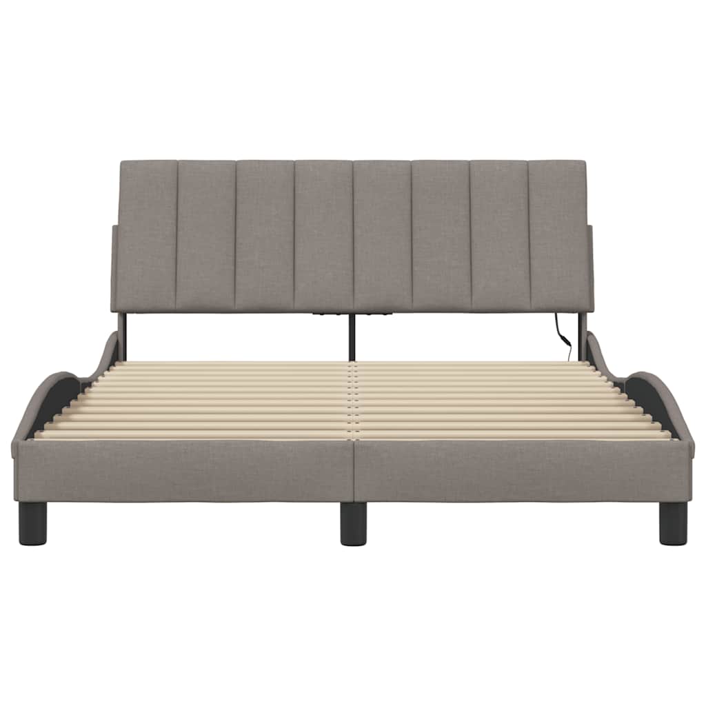 Σκελετός Κρεβατιού Χωρίς Στρώμα Hanko Taupe 120x200 εκ. Υφασμάτινο - Pakobazaar
