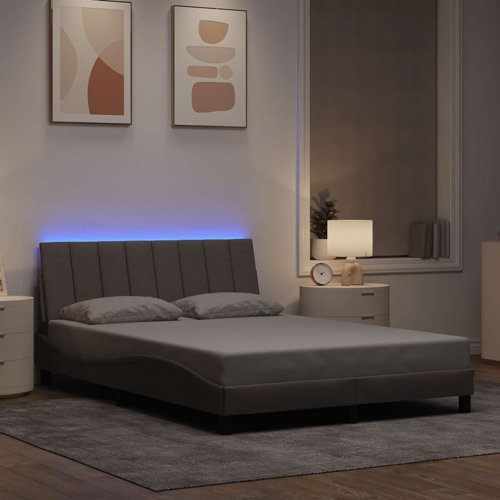 Σκελετός Κρεβατιού Χωρίς Στρώμα Hanko Taupe 140x190 εκ. Υφασμάτινο - Pakobazaar