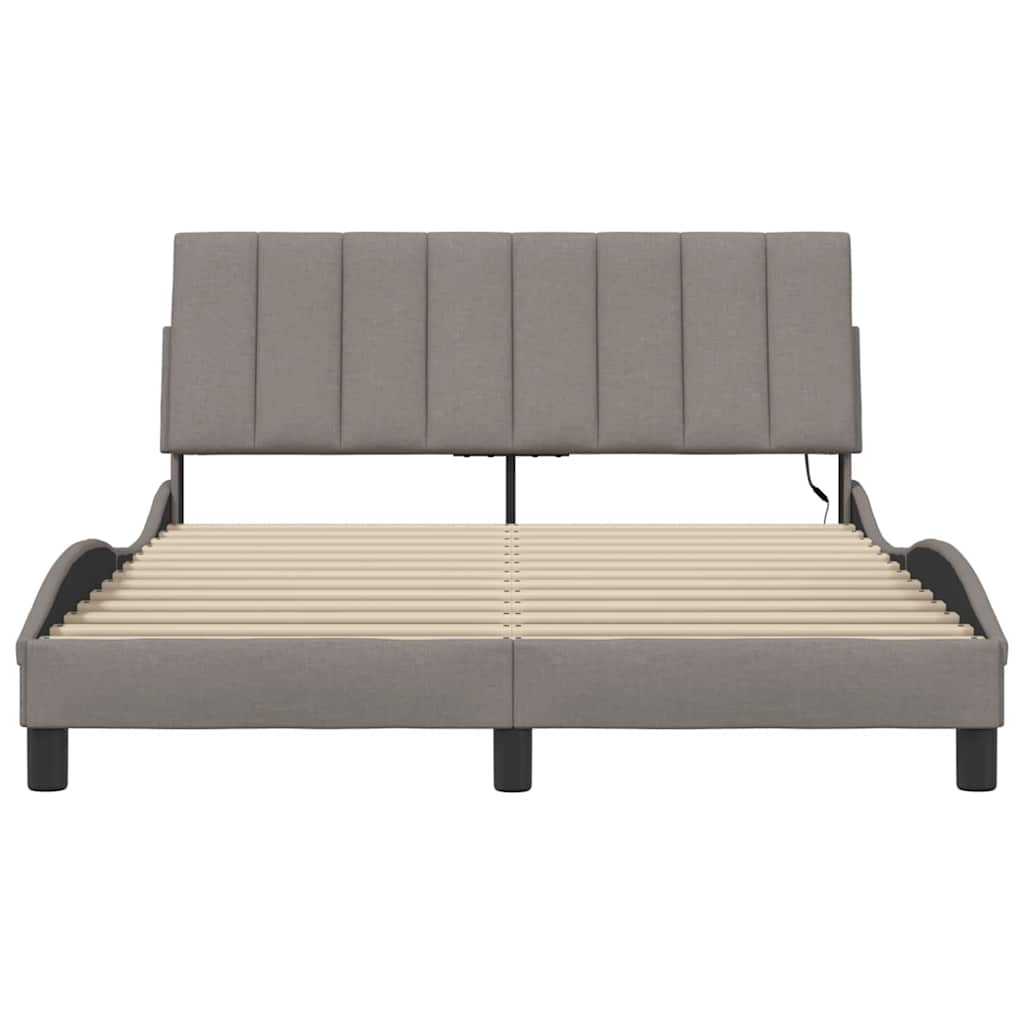 Σκελετός Κρεβατιού Χωρίς Στρώμα Hanko Taupe 140x190 εκ. Υφασμάτινο - Pakobazaar