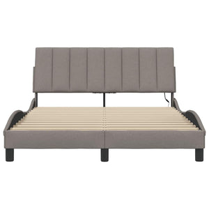 Σκελετός Κρεβατιού Χωρίς Στρώμα Hanko Taupe 140x190 εκ. Υφασμάτινο - Pakobazaar