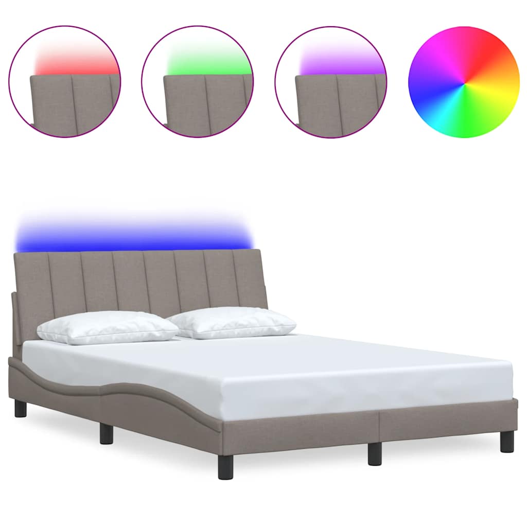 Σκελετός Κρεβατιού Χωρίς Στρώμα Hanko Taupe 140x200 εκ. Υφασμάτινο