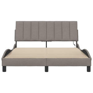 Σκελετός Κρεβατιού Χωρίς Στρώμα Hanko Taupe 140x200 εκ. Υφασμάτινο - Pakobazaar