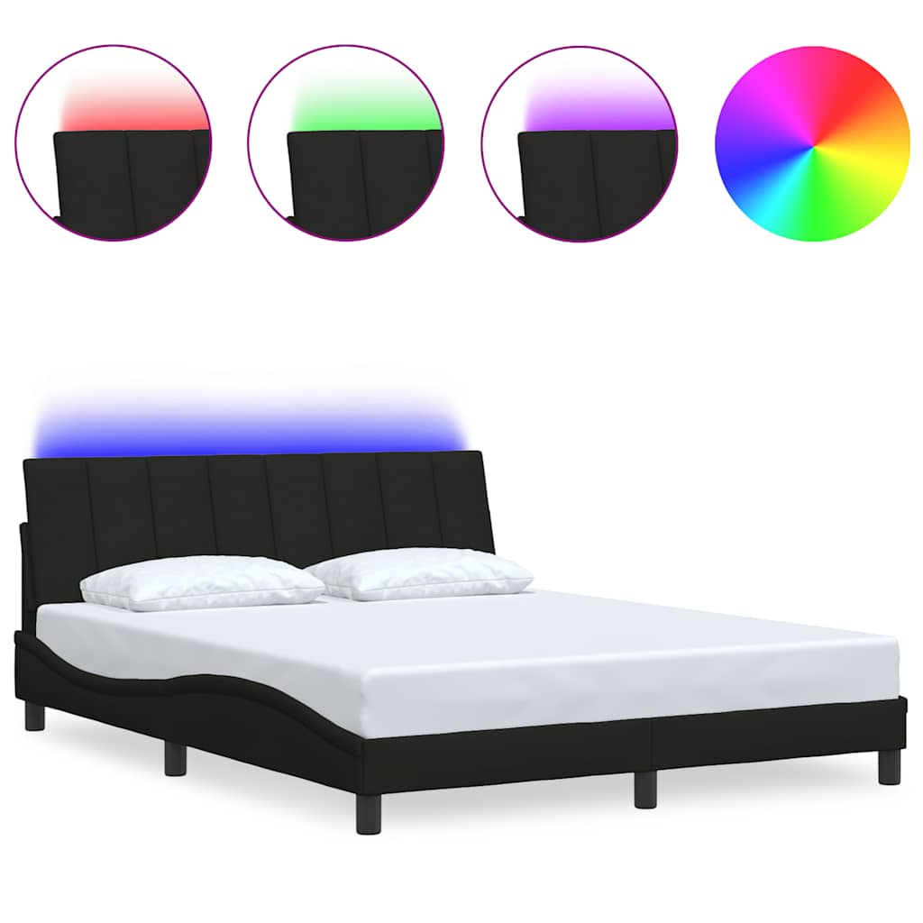 Σκελετός Κρεβατιού Χωρίς Στρώμα Hanko Μαύρο 160x200 εκ.Υφασμάτινο