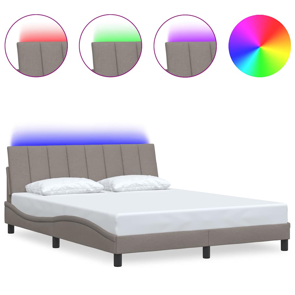 Σκελετός Κρεβατιού Χωρίς Στρώμα Hanko Taupe 160x200 εκ. Υφασμάτινο