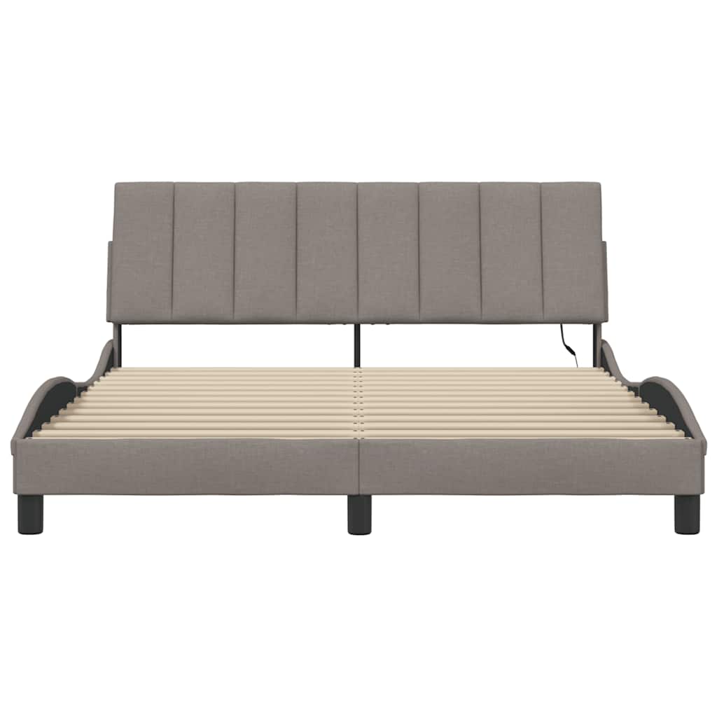 Σκελετός Κρεβατιού Χωρίς Στρώμα Hanko Taupe 160x200 εκ. Υφασμάτινο