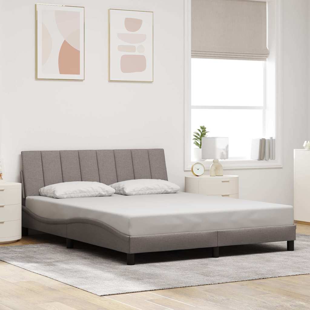 Σκελετός Κρεβατιού Χωρίς Στρώμα Hanko Taupe 160x200 εκ. Υφασμάτινο