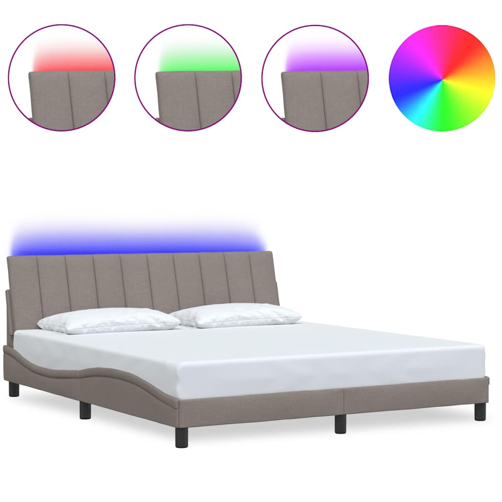 Σκελετός Κρεβατιού Χωρίς Στρώμα Hanko Taupe 180x200 εκ. Υφασμάτινο