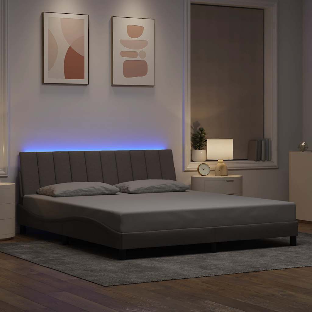 Σκελετός Κρεβατιού Χωρίς Στρώμα Hanko Taupe 180x200 εκ. Υφασμάτινο